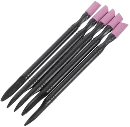 LIFKOME Doppelseitiger Nagelhautentferner Stift Nagelschleifwerkzeug 5 Stück Aus Quartz Für Maniküre Nagelpflege Zuhause Und Studio