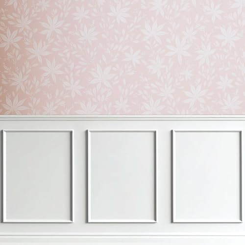 Hungbak Kit de moulure d’accent mural prédécoupé de 2 ensembles, 40 cm x 50 cm, panneaux de boiserie prédécoupés à coller et à peler pour décoration intérieure, moulure de plinthe prête à assembler