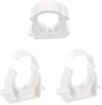 YGCQFH 24 Pcs Plastic Pipe Clips,Snap-On Single Tube Clips (25mm Inner Diameter) - White Water Pipe Clamps