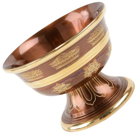 Alipis Ciotola Per Offerte in Rame Contenitore Per Acqua Sacra Per Tempio Ciotola Per Offerte in Metallo Per Uso Domestico e Meditazione