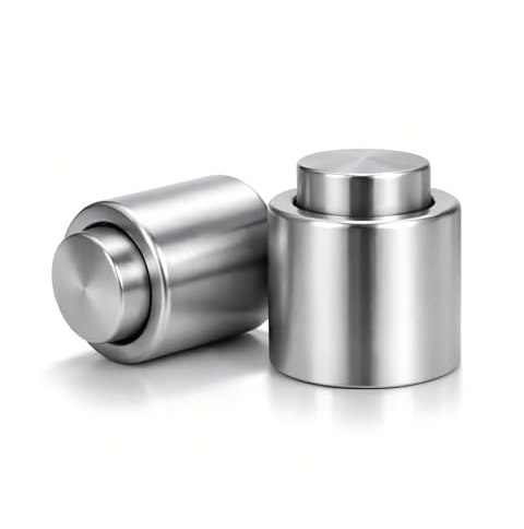2PCS Sektflaschenverschluss Edelstahl 18/10 Luftdicht Auslaufsicher 3,5 cm