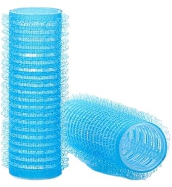 Bigoudis Cheveux Bigoudis auto-agrippants, 6 pièces, bigoudis sans chaleur, boucles sans chaleur, frange de cheveux, Volume, crochet et boucle auto-adhésifs, outils de coiffure DIY(Blue,30mm)