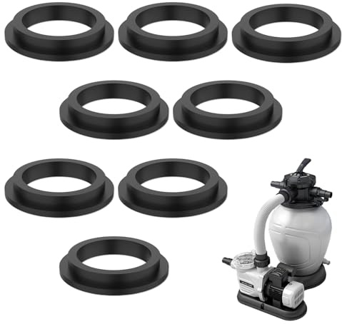 8 Piezas juntas tóricas de repuesto para piscina, anillos de goma compatibles con filtros y bombas de arena, accesorios de sellado duraderos para mantenimiento de piscinas