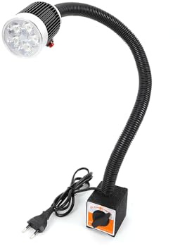 5W 220V LED Flexible Light, COB CNC Lathe Machine Working Lamp, Adjustable Base for Lathe CNC Milling Drilling Machine Woodworking Workbench Industrial Lighting