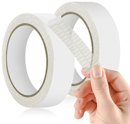 HINGTAI 2 Stück doppelseitiges Gewebeklebeband, strapazierfähiges Saumband für Hosen und Kleidung, kein Nähen, kein Bügeln erforderlich, zum Befestigen von Säumen, Basteln, Befestigen von Teppichen
