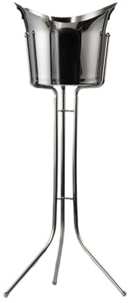 Seau à champagne Seau à champagne sur pied en acier inoxydable, grand seau glace, for bar, fête Seau à Glaçons(Silver)