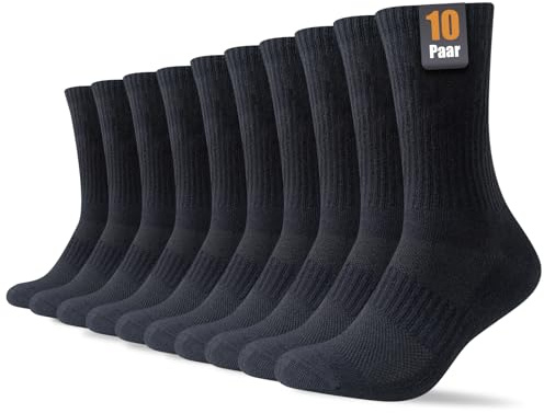 SockWaddles Strumpor För Män och Kvinnor, Sömlösa Bomullsstrumpor, Andningsbara och Blisterfria Sportstrumpor, Perfekta för Arbete, Löpning, Vandring, 10 Par Unisex