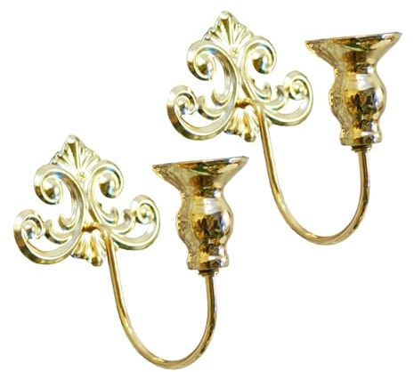 Fenteer 2 Stück Wandkerzenhalter aus für Flur, Tischdekoration im Landhausstil, Heimdekoration, Gold