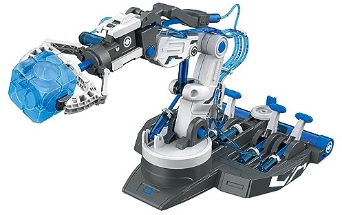 Qudinip Hydraulischer Roboterarm-Bausatz, DIY-Montage, Mechanisches Armspielzeug mit Klemmsaugnapf und Hydraulischem Greifer, für Wissenschaftliche Experimente und Praktisches Lernen (101 blau)