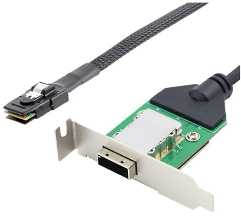 Bosiyrggrl Hôte Interne HD Mini SAS SFF-8087 vers SAS HD SFF-8088 avec Support Bas Connexion au Câble Adaptateur de Disque Dur Installation Facile Facile à Utiliser 1 M