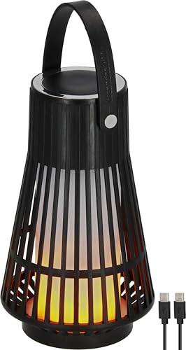 Brennenstuhl uppladdningsbar led utomhuslampa FL 100 A (IP44, flameffekt, utbytbar batteri, max. 20h brinntid, USB C laddfunktion, campinglampa, stämningsbelysning för trädgård & utomhus)