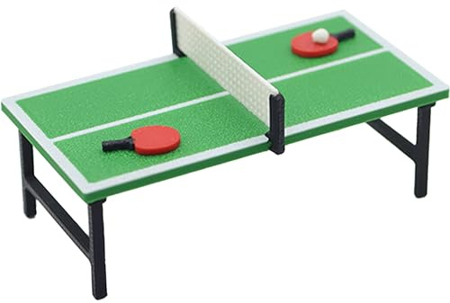 Gxdamxz Mini Tischtennis & Tischtennisschläger Set, Puppenhaus Tischtennisplatte, Klein Möbel Modell, Puppenstube Miniatur Puppenmöbel, Ping PongTable for Doll House