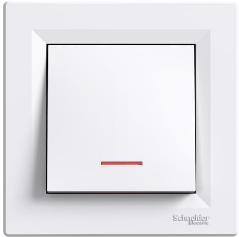 Pulsador luminoso 10A 250V color blanco pulsador de pared empotrable con luz LED incluye marco y mecanismo