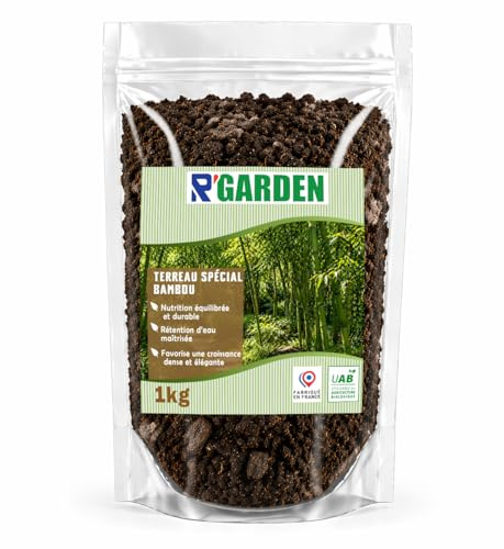 R'GARDEN Terreau Spécial Bambou – Terreau Naturel pour Bambous et Graminées – Favorise l'Enracinement et la Croissance – Utilisable en Agriculture Biologique – Fabriqué en France (1kg)