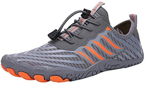 Chaussures pieds nus pour homme - Antidérapantes - Légères - Pour l'été, la randonnée, le cyclisme, l'escalade, le tennis, la course à pied, gris, 40 2/3 EU
