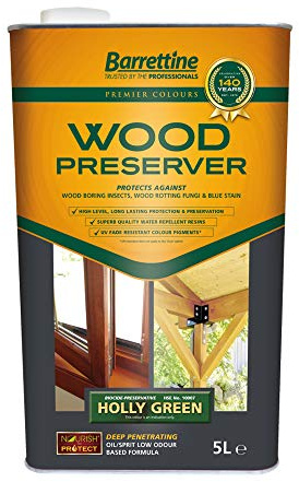 Barrettine Premier Wood Preservative 5L - Holly Green