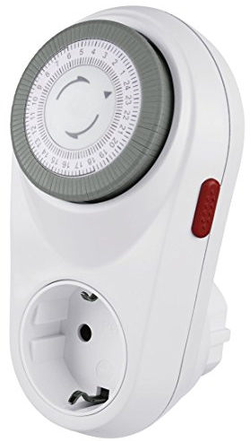 Hama Zeitschaltuhr mechanisch (Tageszeitschaltuhr, 15 min Schaltintervall, programmierbar, Steckdose, 3500 W) weiß