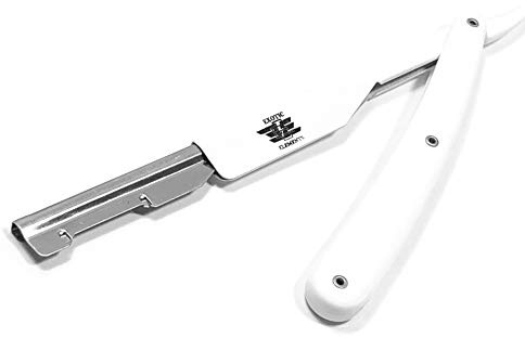Plastic and Steel Barber Shaving Razor - White Unisex Straight Edge Hair Shaving Razor/Cut Throat Folding Knife
