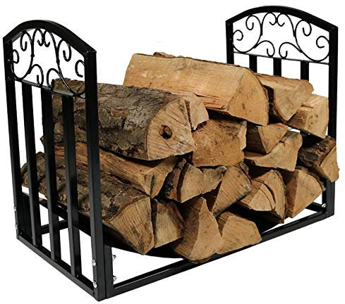 OUPAI Parascintille per Camino in Acciaio Cavalletto for legna da ardere Decorativo, acciaio interno camino in legno supporto for legno supporto supporto porta in legno carrello metallico cestino port
