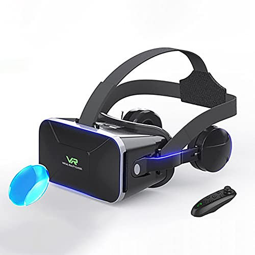 CYLZRCl VR Glasses Suit VR Headset,Eye Protected HD Virtual Reality Headset Adjustable Device With Handle 3D Virtual Reality Helmet (Color : Blu ray 2)