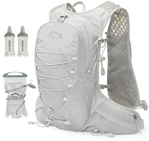 IX INOXTO Running Hydration Vest for Men & Women - 3L Water Backpack for Trail Running, Marathon, Race & Hiking (Grey)