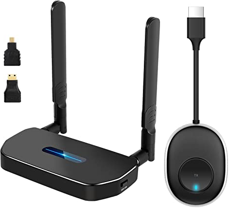 Transmisor y Receptor inalámbrico HDMI 4K, 5G HD HDMI Wireless Extender Receptor 50M, Transmisor HDMI inalámbrico Compatible con Audio Video Desde Mac/PC/cámara/PS4/5 a HDTV/proyector/Monitor