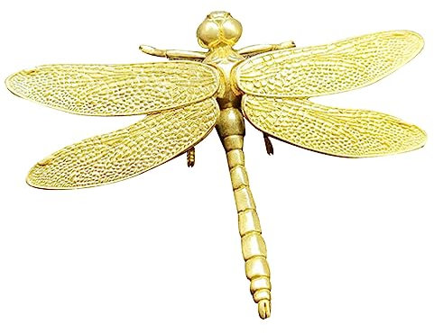Veemoon Dragonfly Figurine Household Brass Dragonfly dragonfly wall art brass dragonfly ornament Craft Decoration TV Bronze Garden Statues