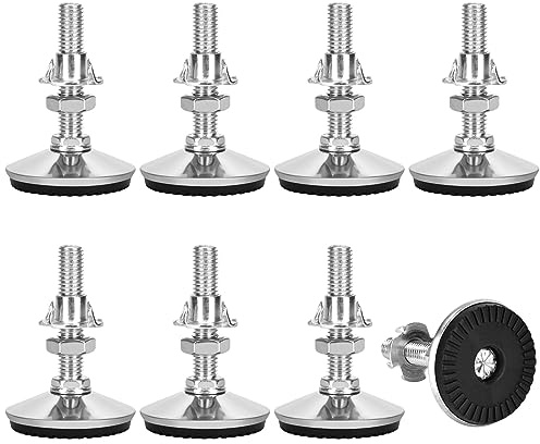 Cozywind Pied de Nivellement Reglable Pied à Vis M10 x 50mm x Ø50 Vis de Réglage pour Meuble 8 Pièces Pied Réglable en Acier Inoxydable Pieds de Meubles