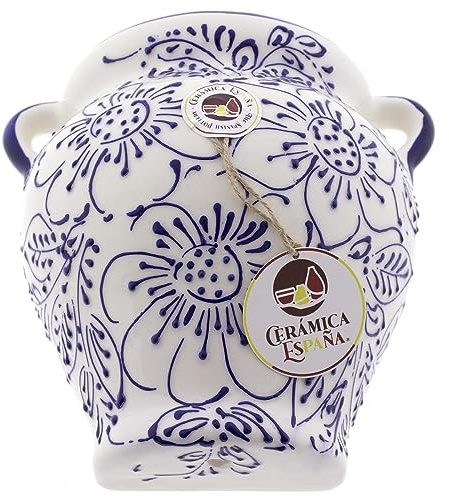 CERÁMICA ESPAÑA Macetas decorativas, modelo D20, 18 x 16 x 14 cm, decoración 100% artesanal