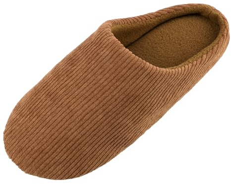 Knixmax Zapatillas de Estar por Casa Hombre y Mujer Algodón Pantuflas Cómodo y Suave para Hotel Viaje Marrón EU44-45
