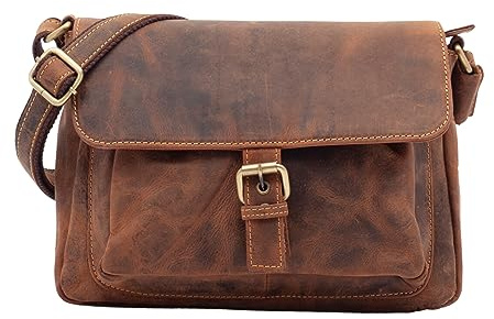 Lloyd Baker ANAND äkta läder vintage look medium arbetsväska, läder unisex affärer arbete crossbody axelväska med dragkedja fack perfekt för proffs och resenärer