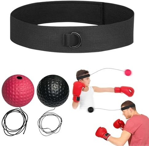 wadafen Reflexball Boxen Boxing Reflexball 2 Stufen von Boxreaktionsbällen | mit 1 Verstellbares Stirnband, Boxtraining Trainingsgerät,für Reaktion,Beweglichkeit,Auge-Hand-Koordination,Kampffähigkeit