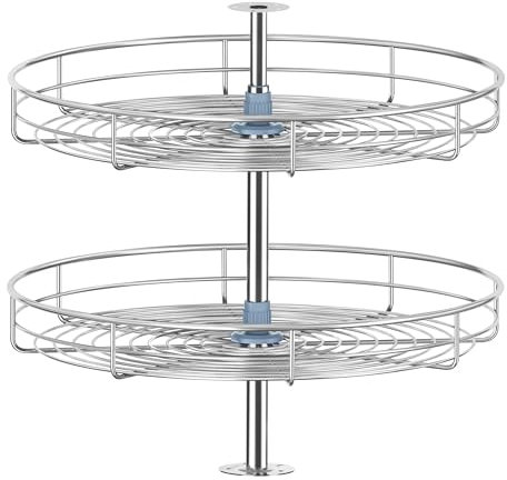 JOWBOOW Lazy Susan Drehteller für Schrank, Eckschrank-Organizer für Küche, Vollkreis-Eckschrank, Lazy Susan, Ersatzregale, drehbares Regal für Ecksockel, 50,8 cm