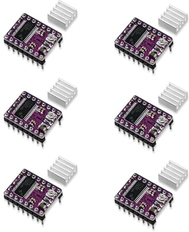 6Pcs DRV8825 Stepper Motor Driver Module for 3D Printer RepRap 4 RAMPS1.4 StepStick with Heat Sink