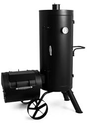 G21 Kansas BBQ, große Räucherkammer mit Grill, eingebautes Thermometer, Rollwagen, 4 Jahre Garantie
