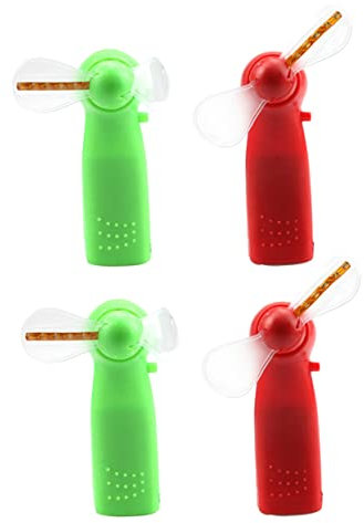 MERRYHAPY 4 Pcs Mini Handheld Led Fans Colorful Glowing Portable Table Cooler Silent Desk Fans for Home Office Without Battery, Random Color