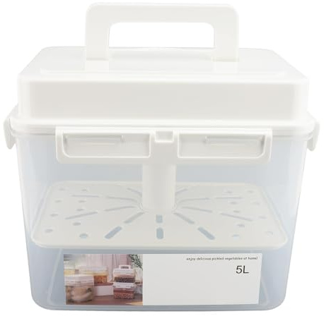 Récipient de Fermentation en Verre, 5L, pour Kimchi, Choucroute, Cornichons, avec Couvercle Hermétique, Usage Probiotique