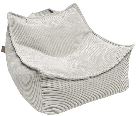 MEOWBABY Sitzsack Eckig für Kinder Sitzpouf Kindermöbel Indoor Beanbag, Ästhetik Cord, Ecru