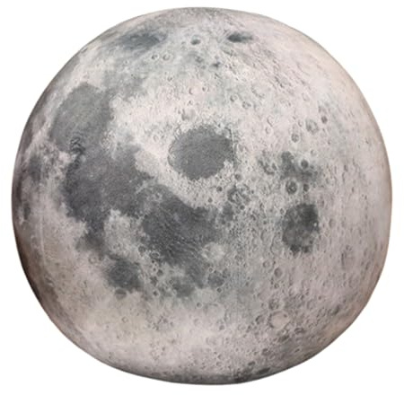 champracer Sonne, Mond, Mars und Erde Plüschkissen, Planet Kuscheltier Sternkissen, Raumdekoration, Geburtstagsgeschenke, Jungen (17 cm, Mond)