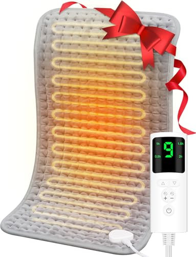 UOHHBOE 75W Heizkissen 60 x 30 cm 9 Temperaturstufen und 4 Timing Funktionwith Wärmedecke Abschaltautomatik Überhitzungsschutz Maschinenwasche,mit Geeignet für Nacken, Schultern Bauch, Oberschenkel