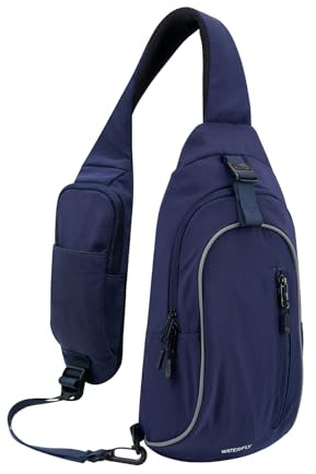 WATERFLY Brusttasche Schultertasche Umhängetasche Herren Klein Sling Bag | Messenger Crossbody Bag Damen, Verstellbare Schultergurte, Mehreren Taschen, Outdoor-Sport Reise Radfahren Wandern