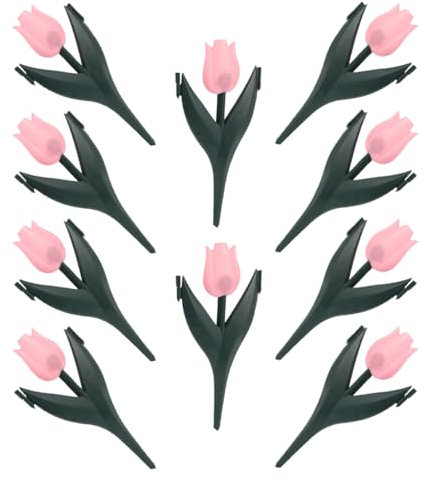 Happyyami 10 Pezzi decorazione della recinzione recinto di tulipani da giardino piccola staccionata bordure aiuole bordatura del prato recinzione decorativa da giardino pvc rosa