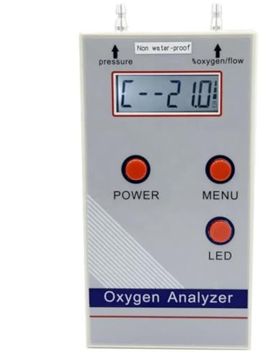 Junterone Analizzatore di Ossigeno Rilevatore di Concentrazione di Ossigeno O2 Portatile Professionale Rilevatore di Gas Misuratore di O2 21%-95.6% Spina UE