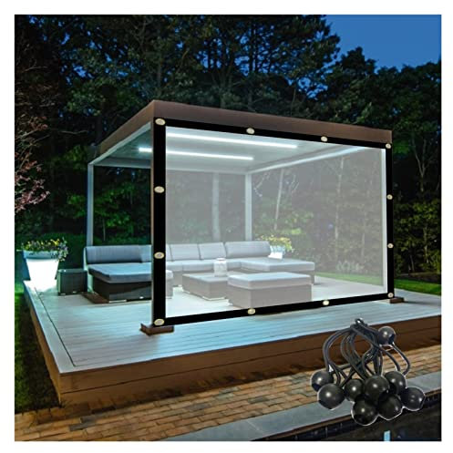 VagxTbs Telone Trasparente Durevole Telo Plastica Polietilene Teloni PVC Telos Parapioggia Trasparentes, per Balconi, Gazebo, Magazzini(3x2.5m/9.9x8.25ft)