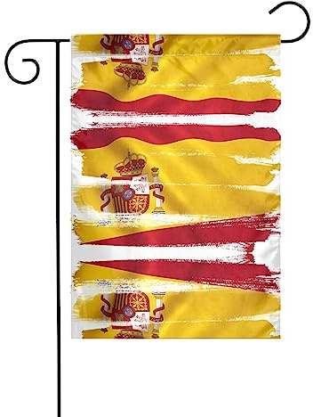 GGNKDL Bandiera della Spagna stampa Bandiera da giardino decorazione cortile esterno adatto a tutte le stagioni 30,5x45,7 cm
