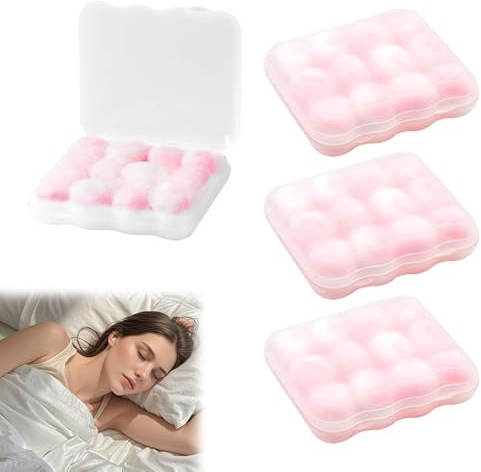 48Pcs Wax Ear Plugs for Sleeping, Soft Moldable Earplugs Noise Cancelling | Reusable Wax Earplug with Storage Case for Swimming Studying and Working, for Sensitive Ears