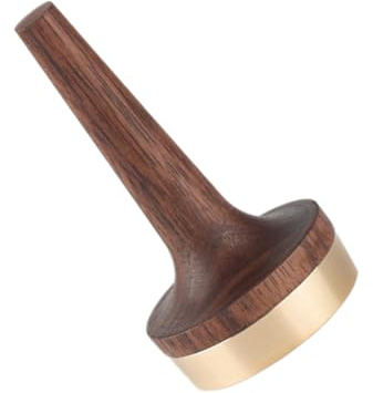 Yardwe Porte-bague Bois Massif Noyer avec Support Laiton Étagère Rétro Compacte pour Rangement Bijoux Présentoir Élégant pour Bagues et Petits Accessoires
