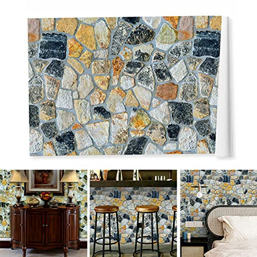 Hyuduo Carta da Parati in Pietra Simulata, Costruzione in PVC, Impermeabile e Facile da Installare, Ideale per Soggiorno, Camera da Letto e Arredamento per Ufficio