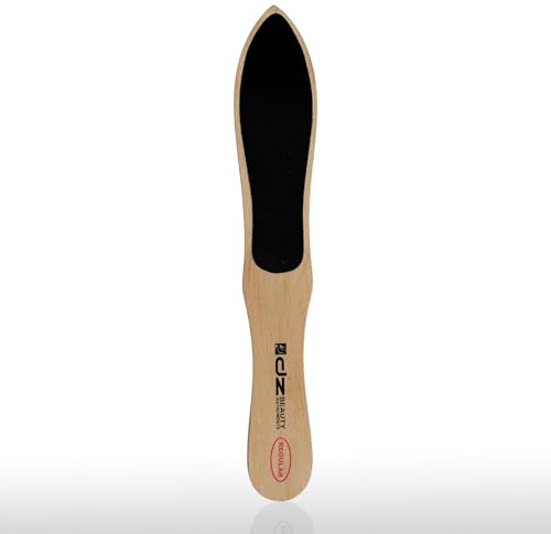 2 X Fußfeile aus Holz – Doppelseitige Hornhautfeile (80 & 220 Körnung) – Professionelle Pediküre Feile für glatte Füße – Ergonomischer Holzgriff -DZ Beauty Instruments