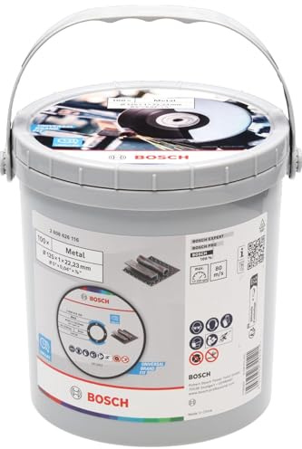 BOSCH 2608626116 Disco da taglio dritto standard per metallo, 125 x 1 x 22,23 mm, 100 pezzi